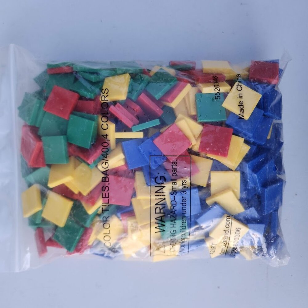 NEW 400 Square Color Tiles Blocks Math Manipulatives Sorting Stacking Comparing - Picture 2 of 8